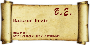 Baiszer Ervin névjegykártya