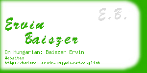 ervin baiszer business card